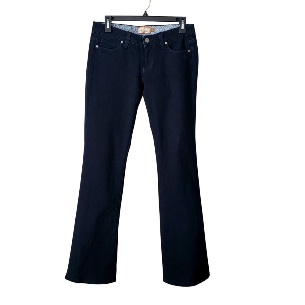 PAIGE Jeans Laurel Canyon 27 Bootcut Low Rise Leather Flower Patch Western NEW